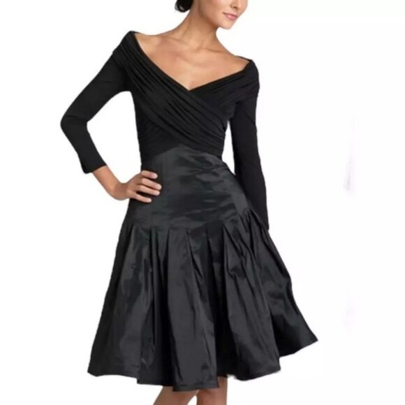 Tadashi Shoji Dresses & Skirts - VTG 90s Tadashi Collection Midi Dress Sz 4 Black Holiday Party Cocktail